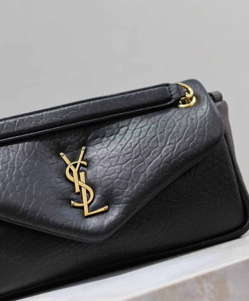 Saint Laurent Calypso Small In Plunged Lambskin Black